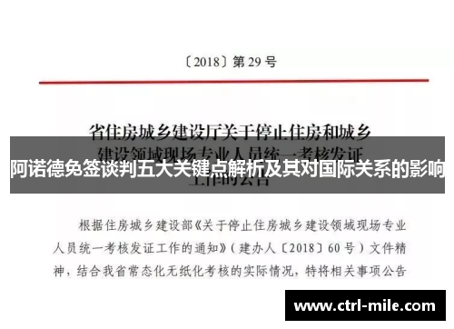 阿诺德免签谈判五大关键点解析及其对国际关系的影响